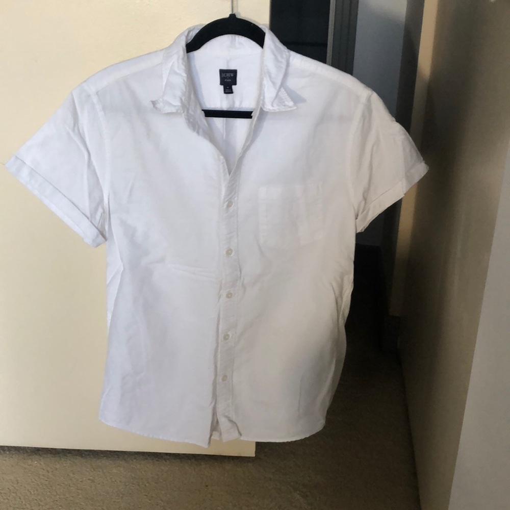 White short sleeve button up